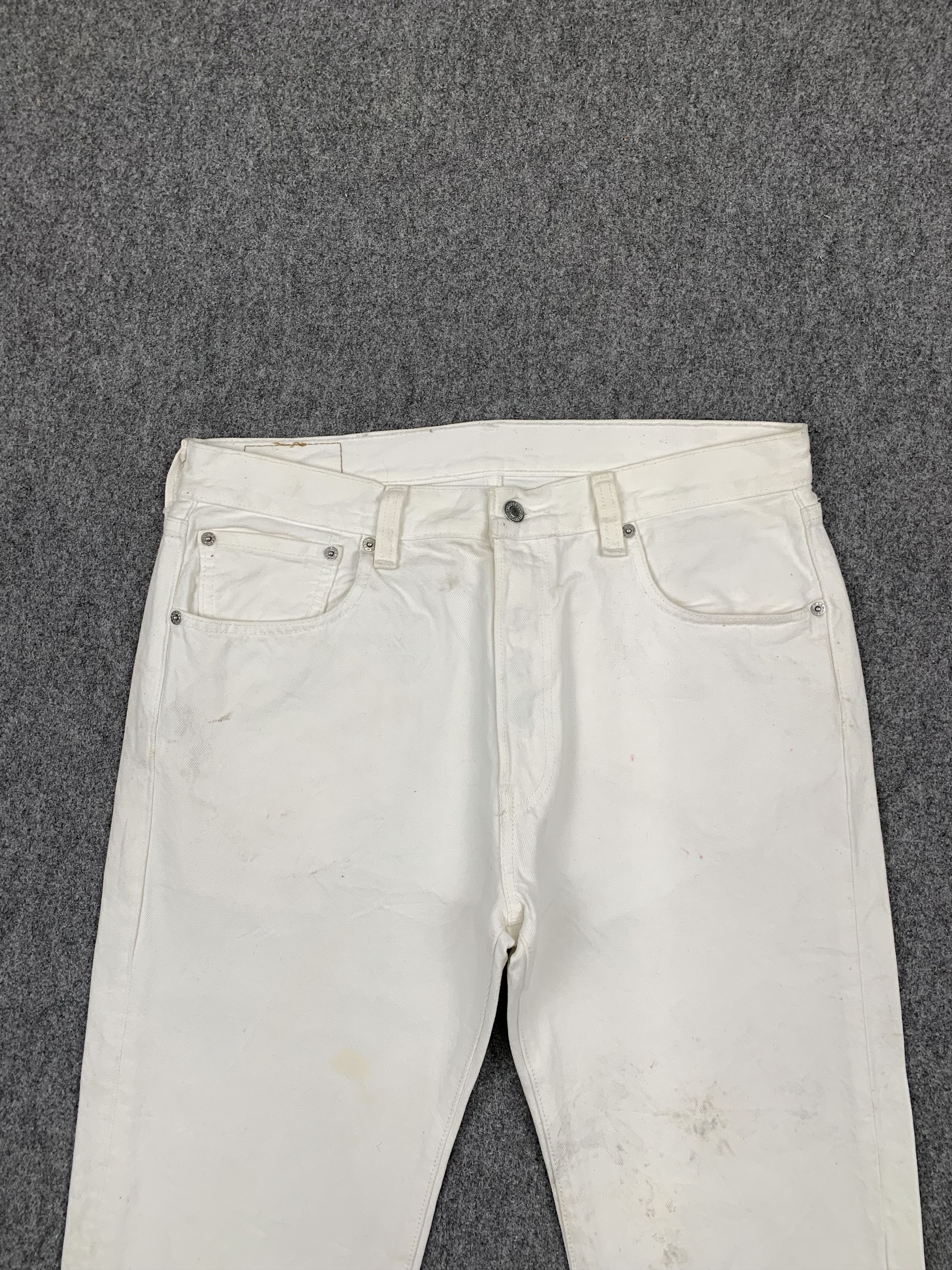 Levi's × Vintage Vintage Levis 501 White Jeans Size US 33 - 2 Thumbnail