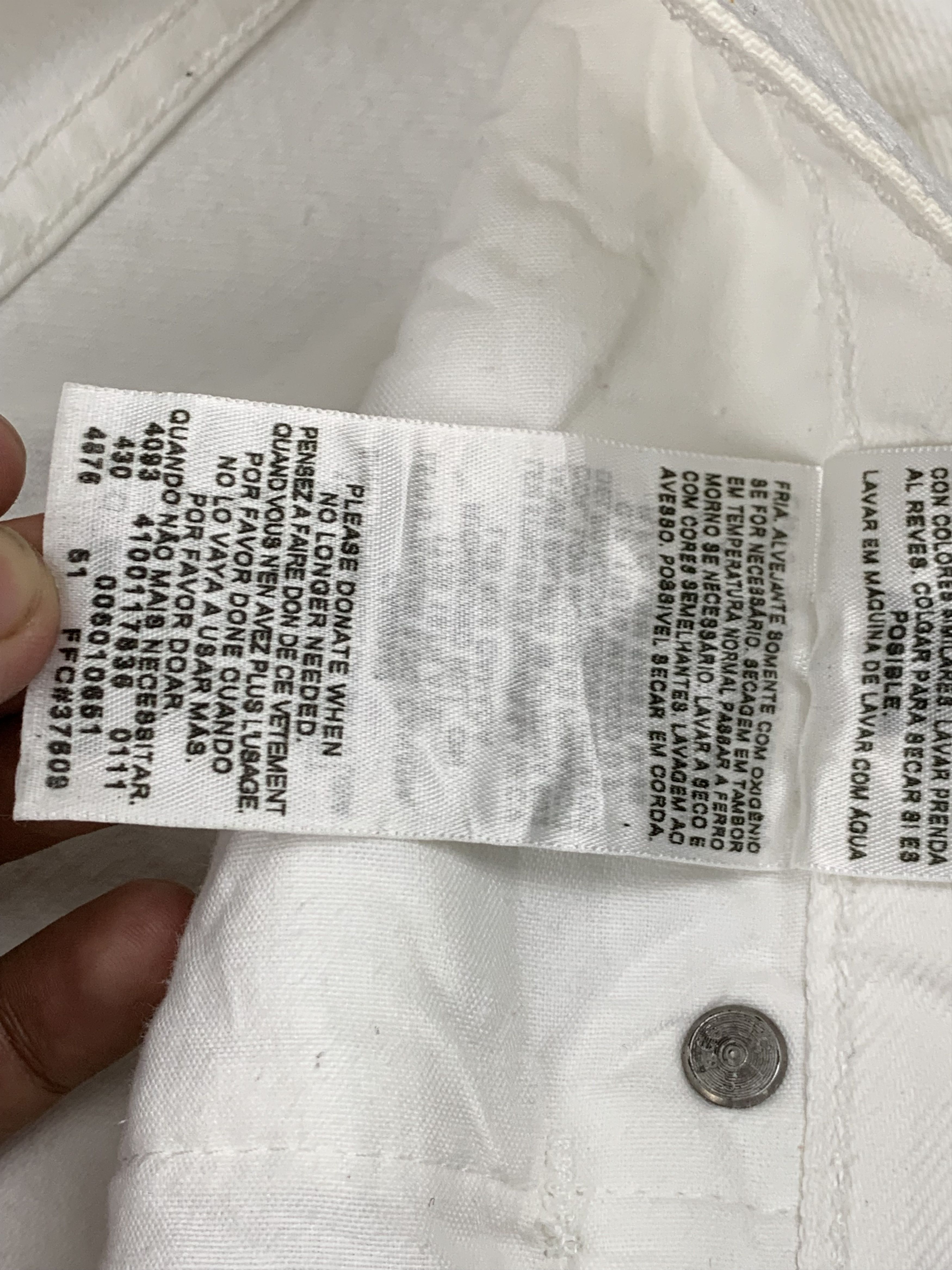 Levi's × Vintage Vintage Levis 501 White Jeans Size US 33 - 7 Thumbnail
