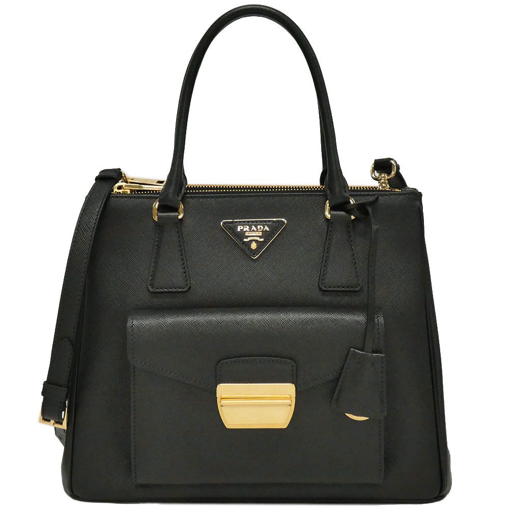 Prada Prada Saffiano Lux Metropolis Shoulder Bag Nero Black Gold Metal Fittings Grailed