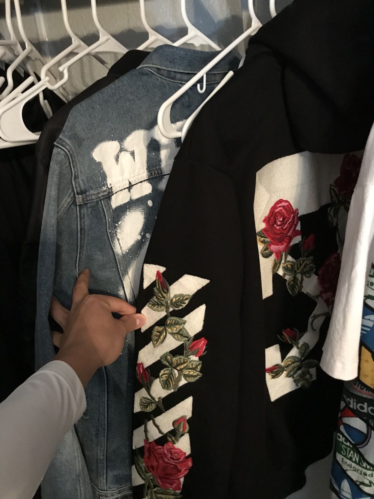 Off white rose zip up hoodie best sale