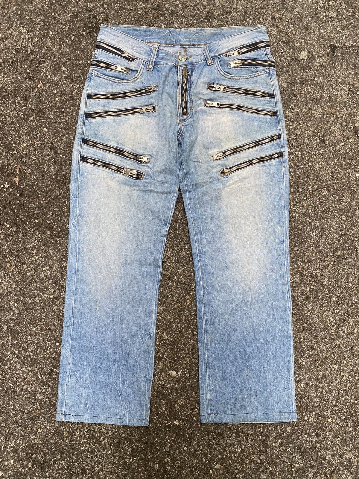 Japanese Brand Jeans Multi Zipper by Mr Bright Size US 35 - 2 Thumbnail