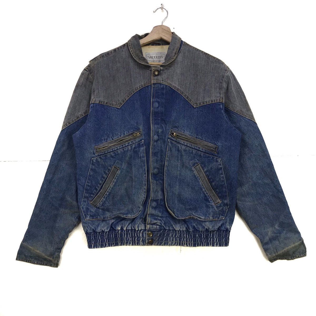 Japanese Brand Saddlery Street Fashion Japanese Brand Two Tone Denim Jacket Size US S / EU 44-46 / 1 - 2 Thumbnail