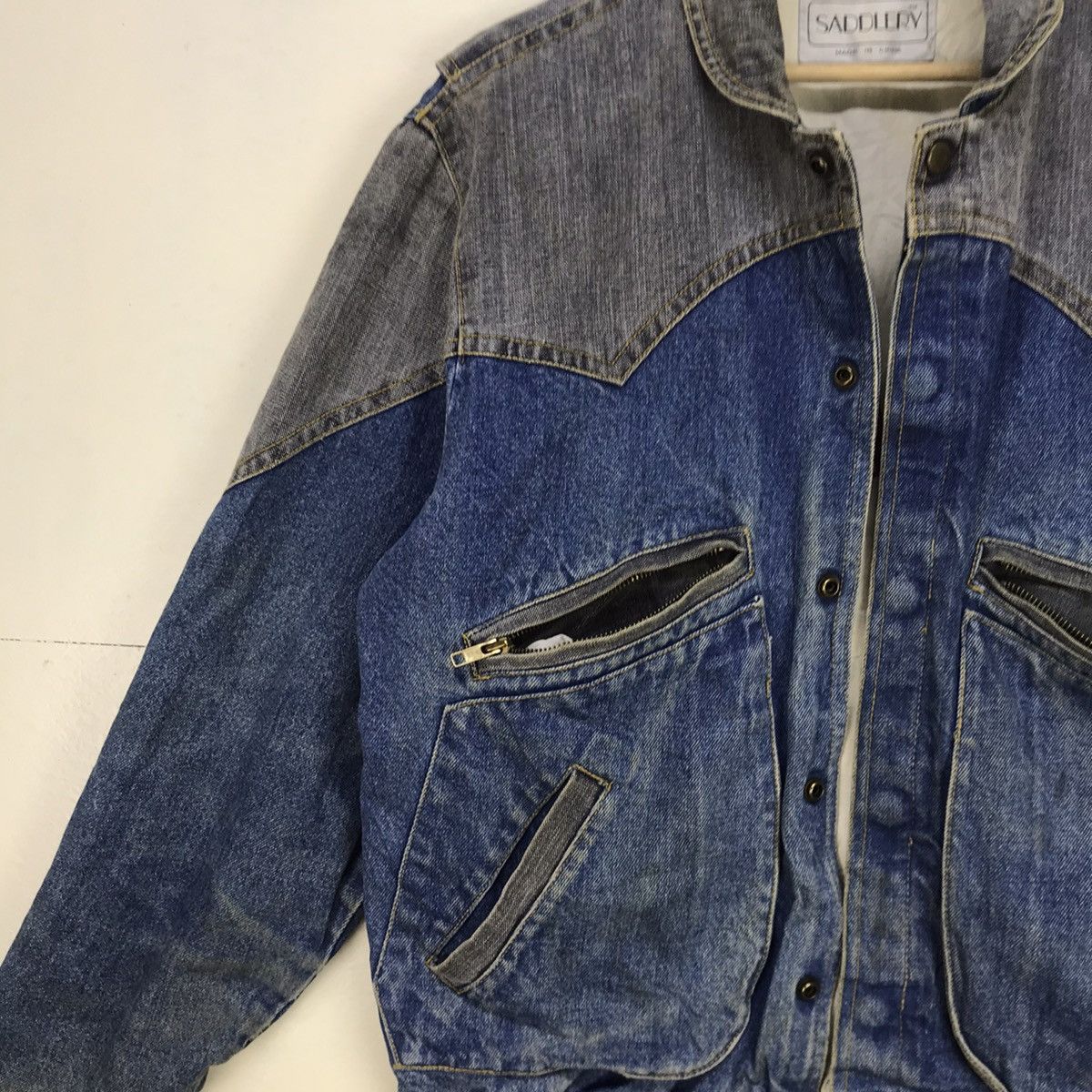 Japanese Brand Saddlery Street Fashion Japanese Brand Two Tone Denim Jacket Size US S / EU 44-46 / 1 - 18 Thumbnail