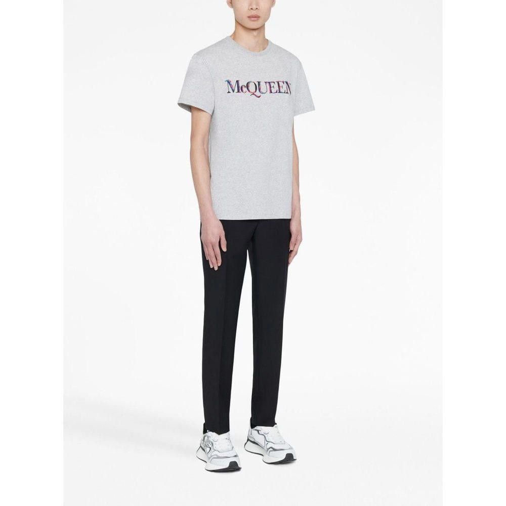 ALEXANDER MCQUEEN GRAY LOGO T-SHIRT SIZE M