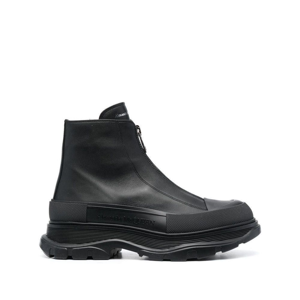 ALEXANDER MCQUEEN LEATHER BLACK BOOTS SIZE 43