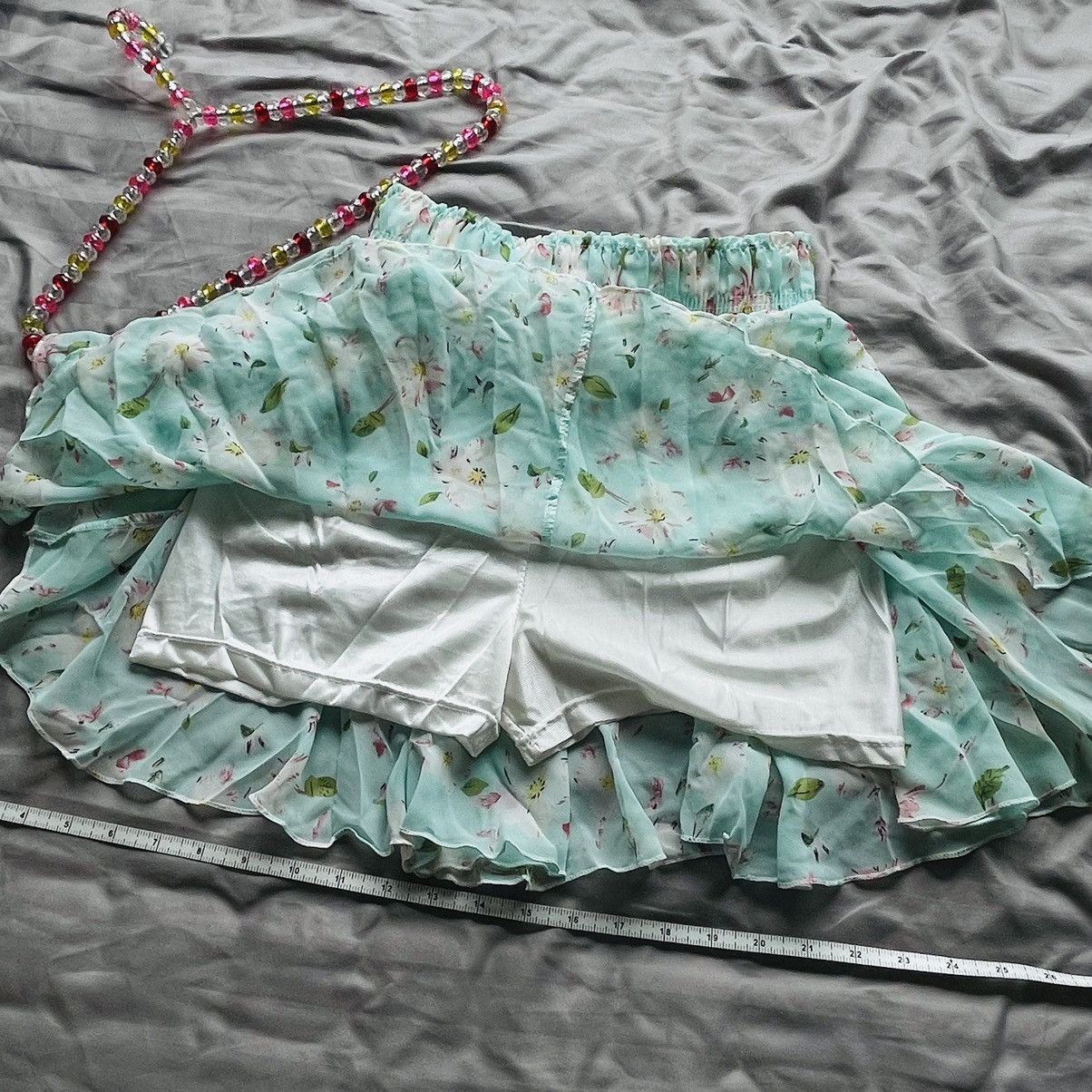 Seditionaries Y2K Baby Girl Illusion Floral Mini Skirt Size 28" / US 6 / IT 42 - 2 Thumbnail