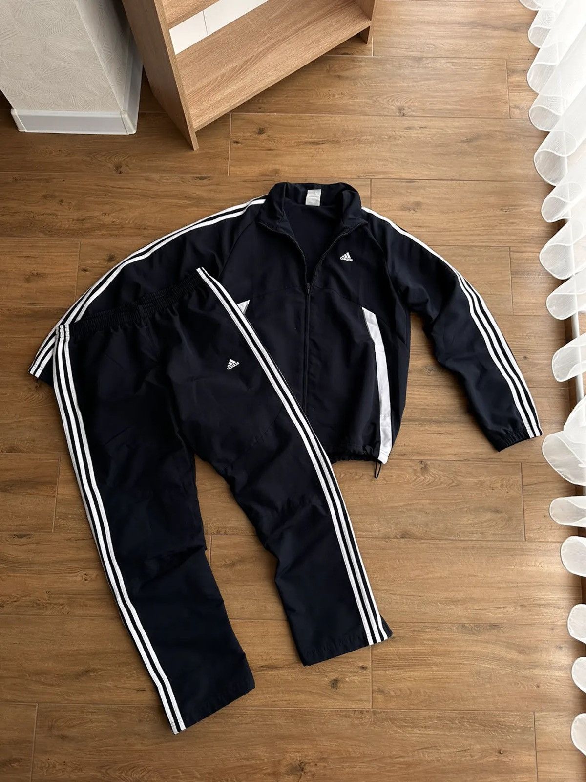 Vintage Adidas Streetwear Three Stripes Navy Tracksuit