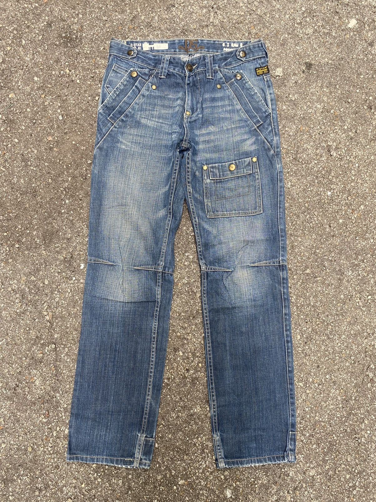 Vintage G-star RAW denim multi pocket cargo pants Japan
