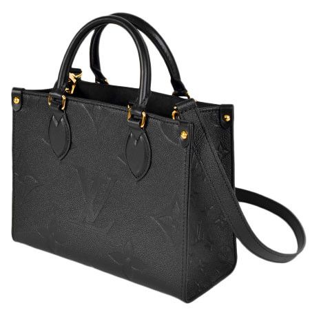 Louis Vuitton On The Go PM Shoulder Bag Monogram Implant Leather Noir Black