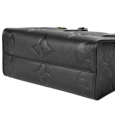 Louis Vuitton On The Go PM Shoulder Bag Monogram Implant Leather Noir Black