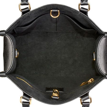 Louis Vuitton On The Go PM Shoulder Bag Monogram Implant Leather Noir Black