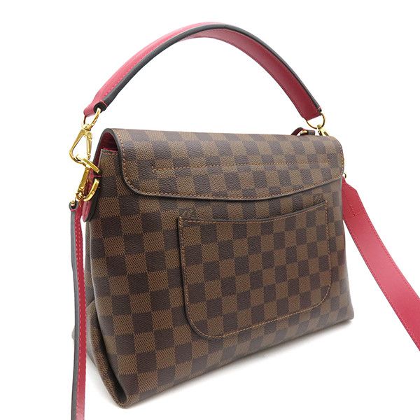 LOUIS VUITTON Beaubourg MM Damier Ebene Shoulder Bag Brown Scarlet