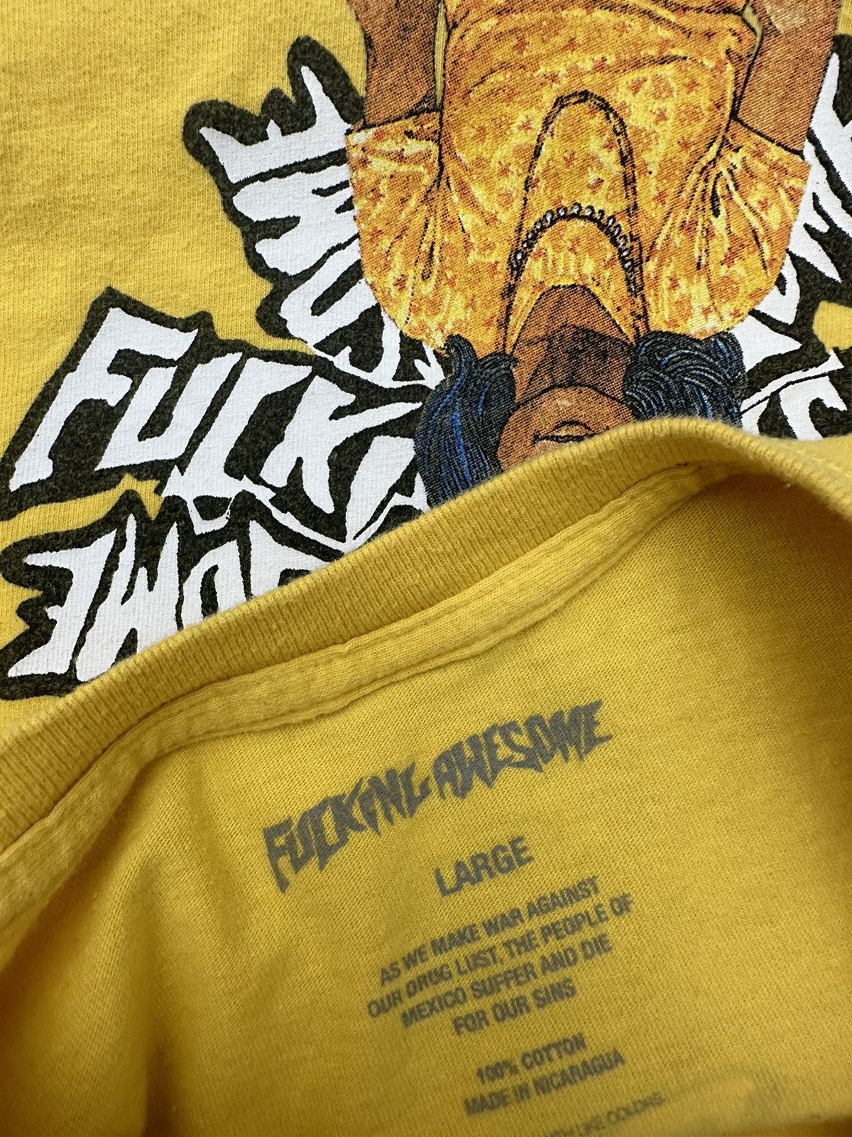 Fucking Awesome RARE Fucking Awesome Yellow Snake Charmer Tee Sz. Large Size US L / EU 52-54 / 3 - 3 Thumbnail