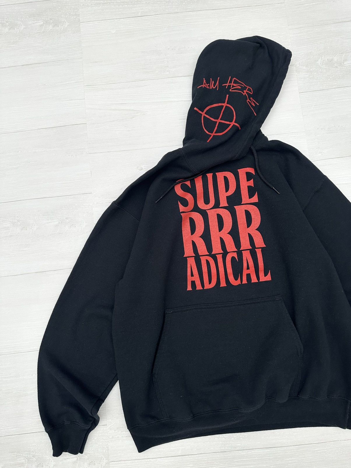 Superrradical Superrradical Black + Red Aim Here Crosshair Target Hoodie Size US L / EU 52-54 / 3 - 2 Thumbnail