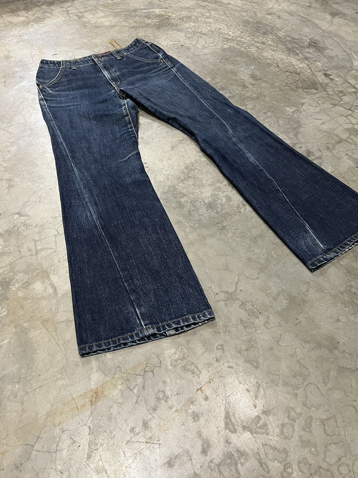 Edwin × Japanese Brand Flare Jeans Vintage Edwin E Function bootcut Wide Leg Size US 27 - 3 Thumbnail
