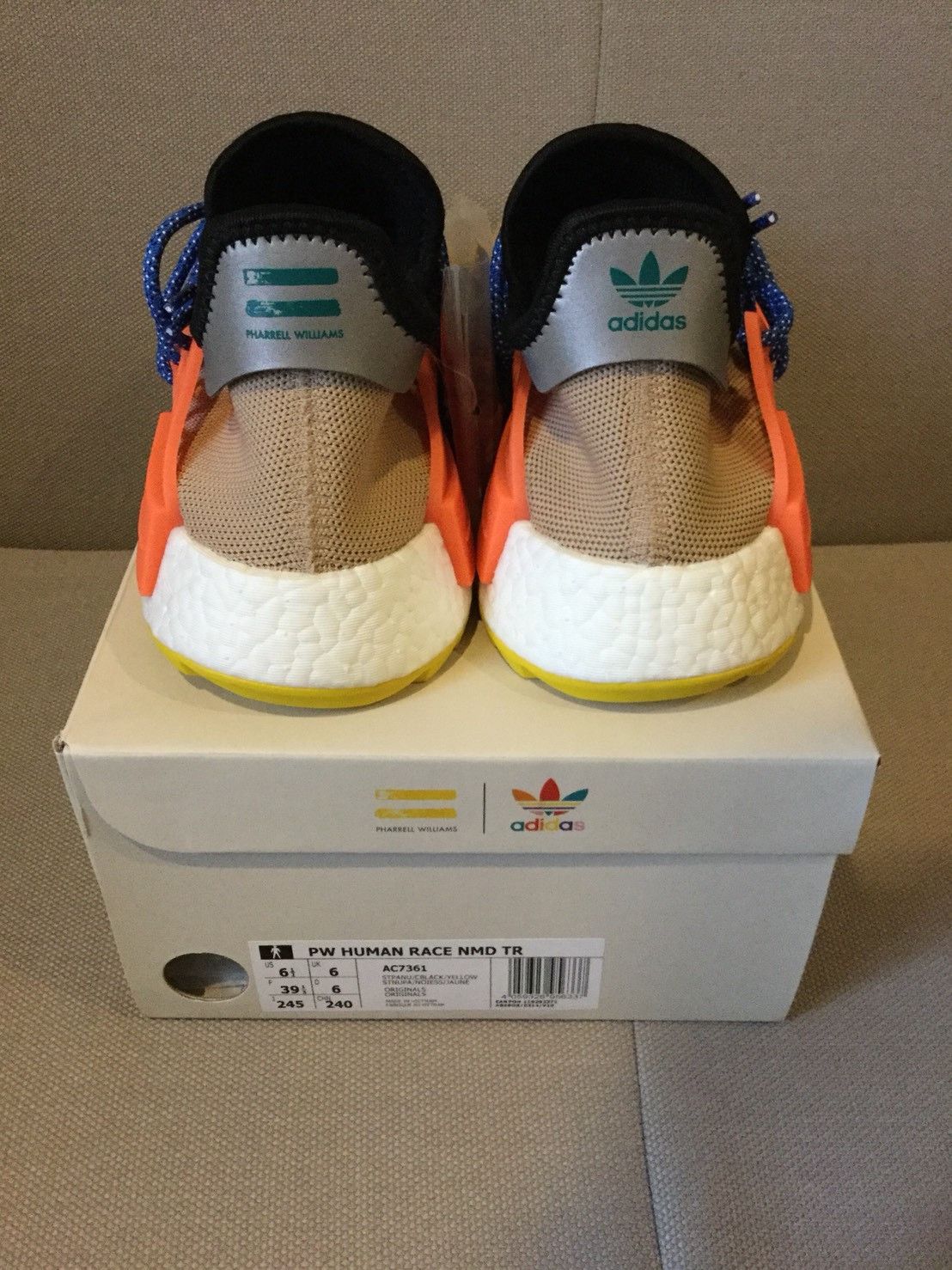 Adidas NMD Human Race Pharrell Williams Hu Trail Pale Nude AC7361 Size  US6.5 UK6 | Grailed