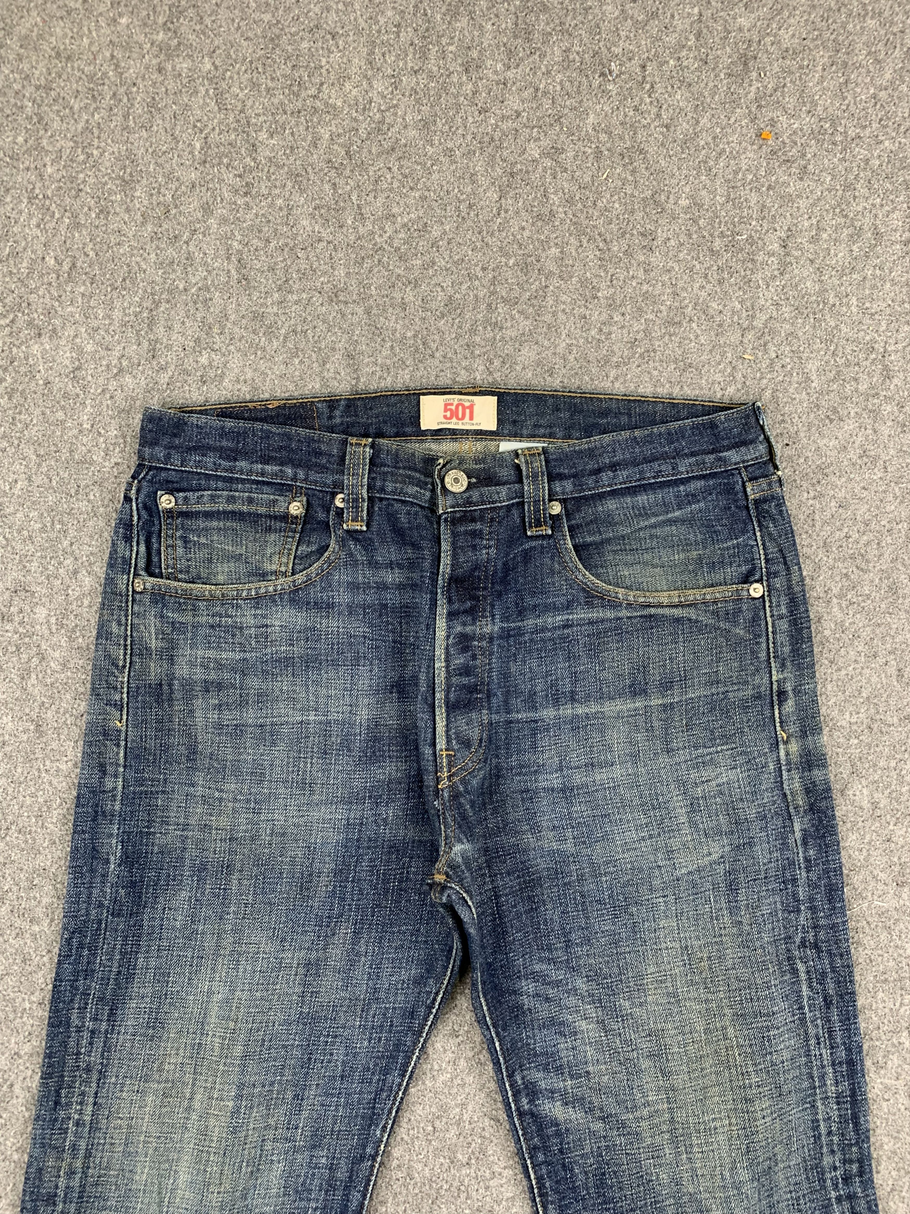 Levi's Vintage Levis 501 Faded Blue Jeans DP1801 Size US 35 - 2 Thumbnail