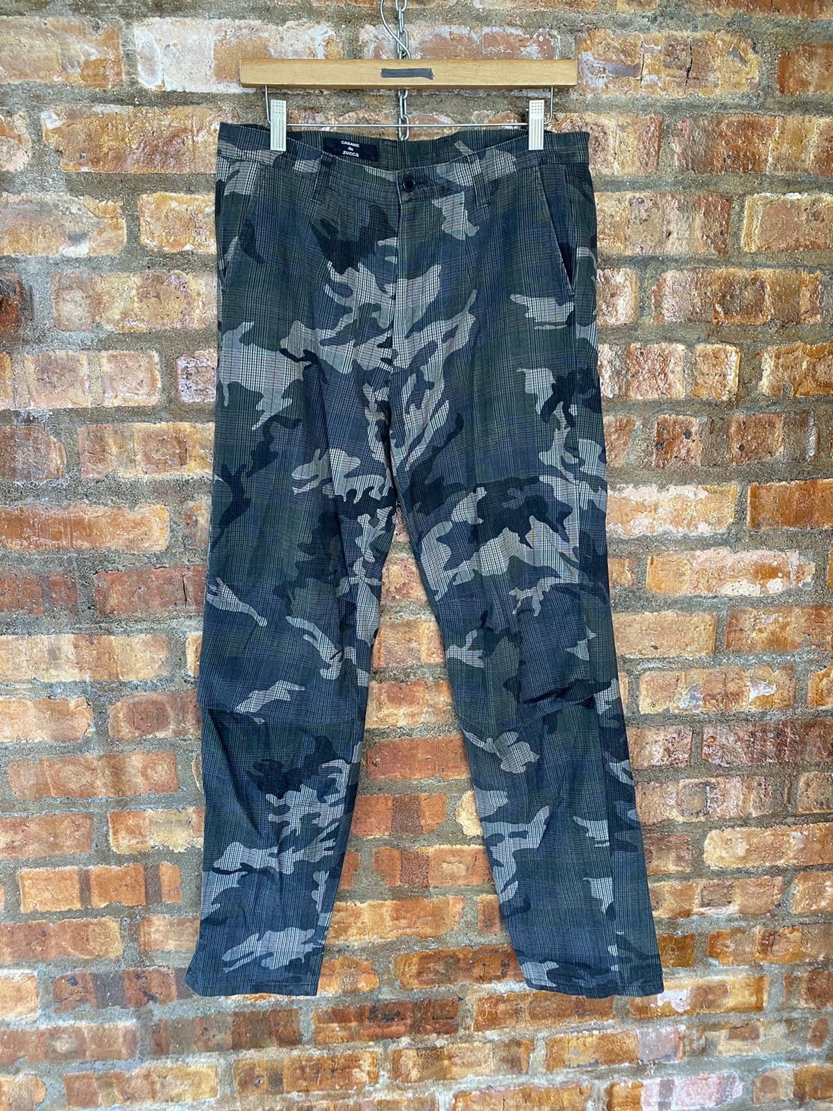 CABANE de ZUCCa × Final Home × Issey Miyake Vtg Zucca Camo check casual pants Size US 32 / EU 48 - 2 Thumbnail