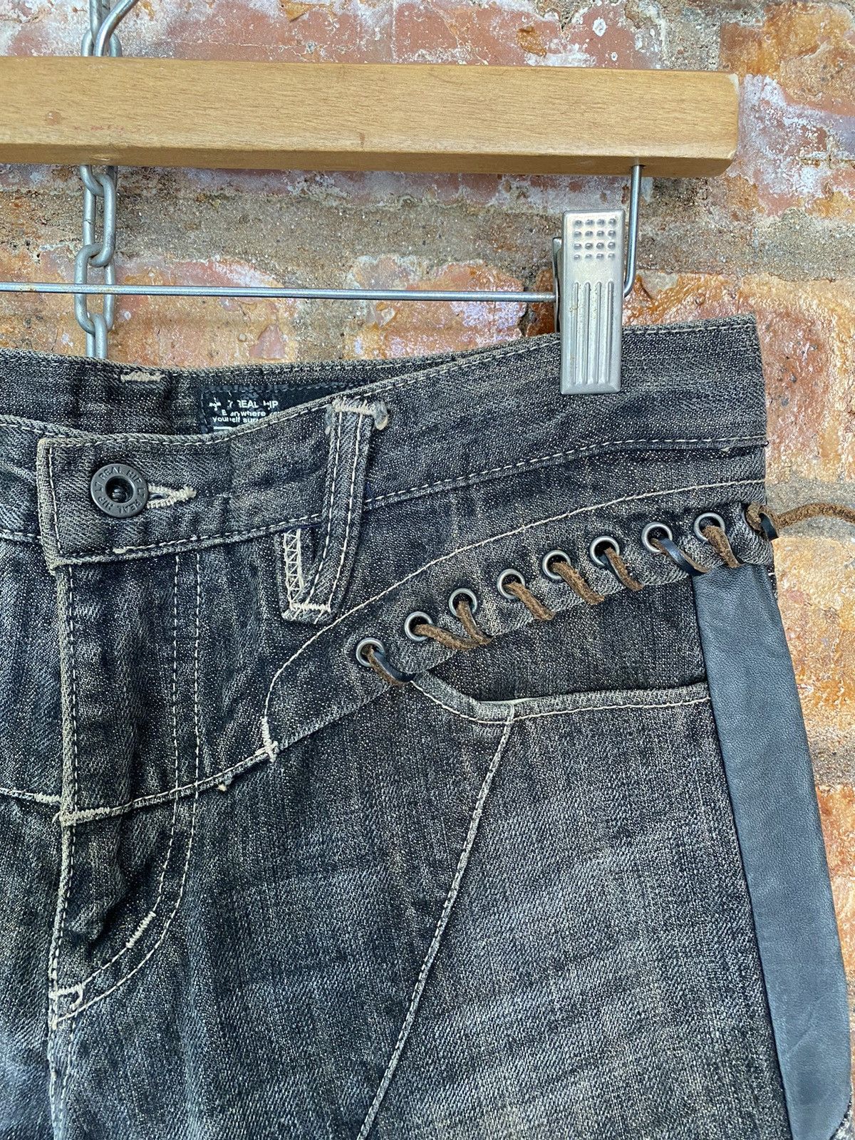 L7 Real Hip Leather trim Pocket Lace pocket hagi pants Size US 31 - 6 Thumbnail