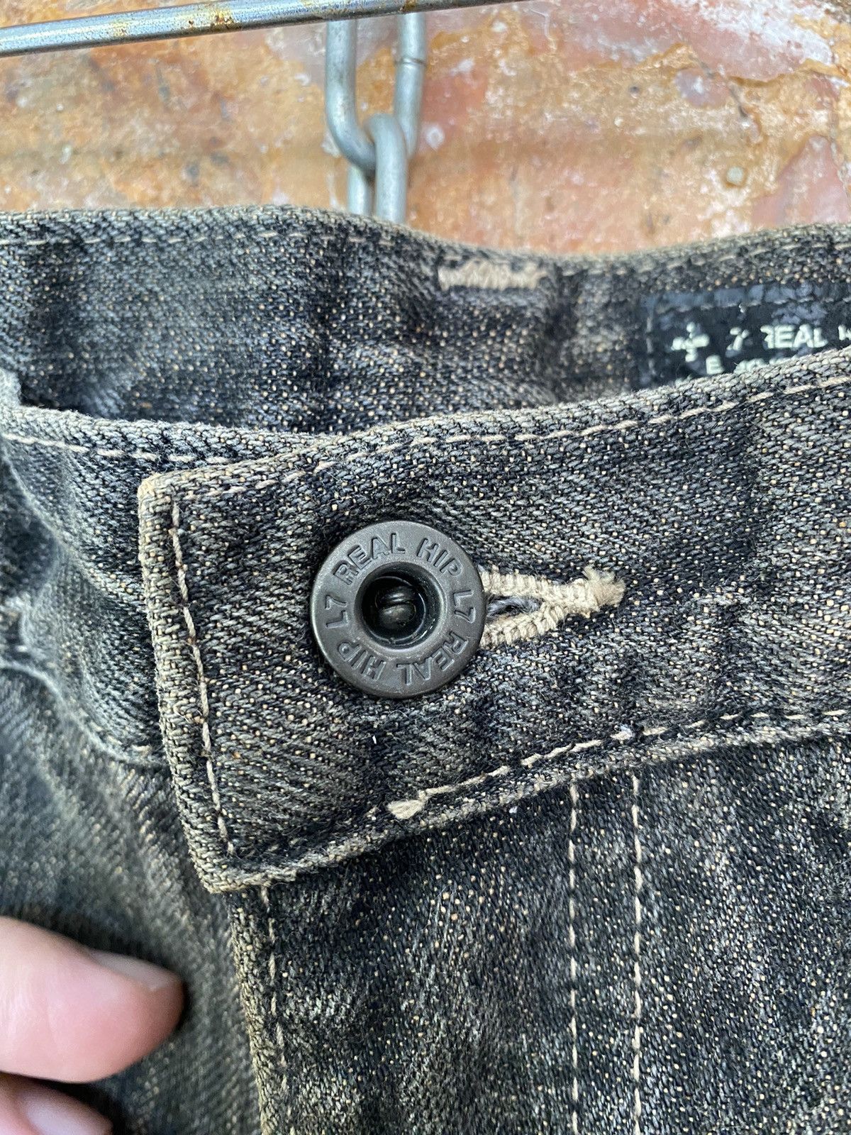 L7 Real Hip Leather trim Pocket Lace pocket hagi pants Size US 31 - 9 Thumbnail