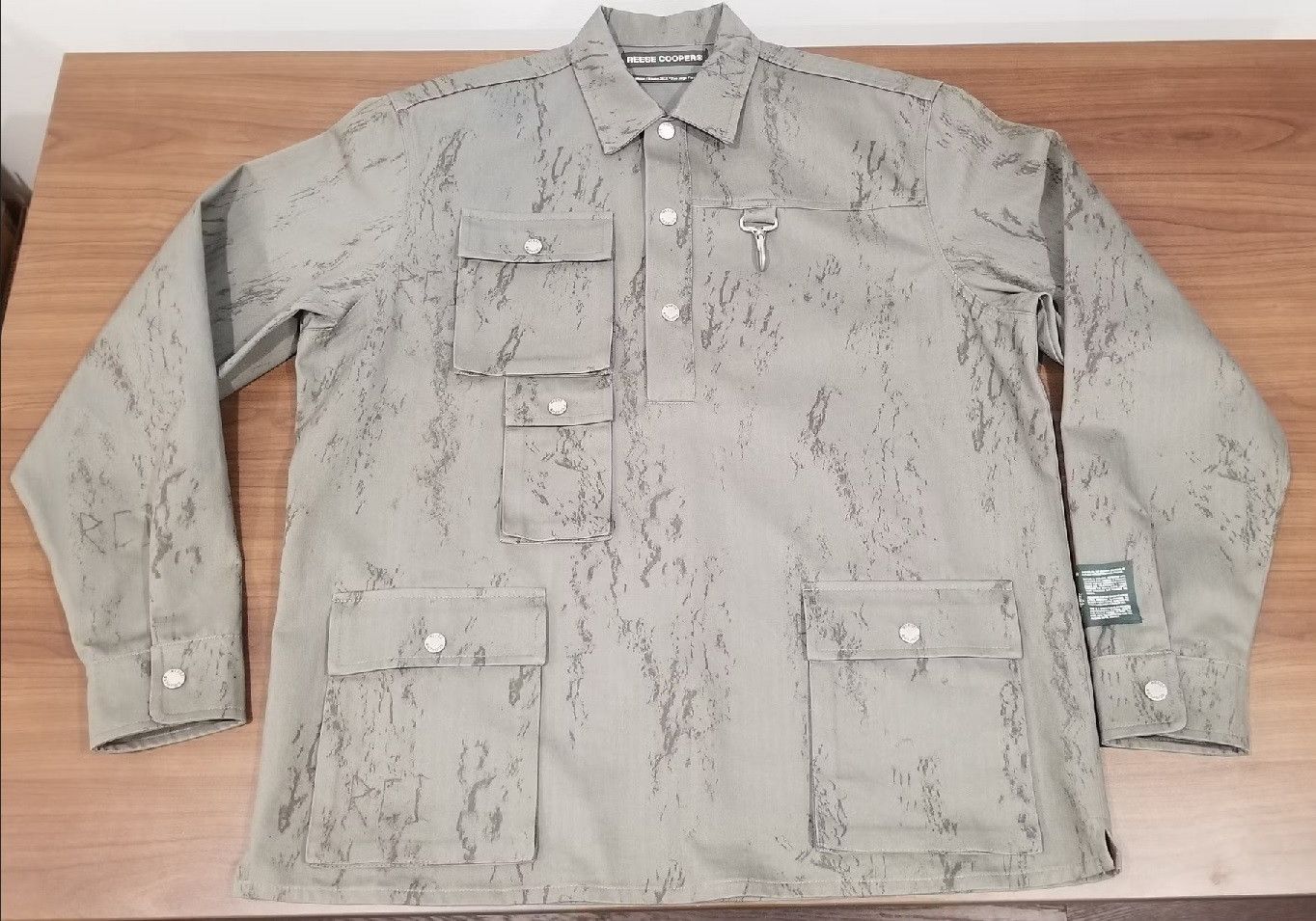 Reese Cooper Herringbone Pullover Cargo Shirt Size US M / EU 48-50 / 2 - 3 Thumbnail