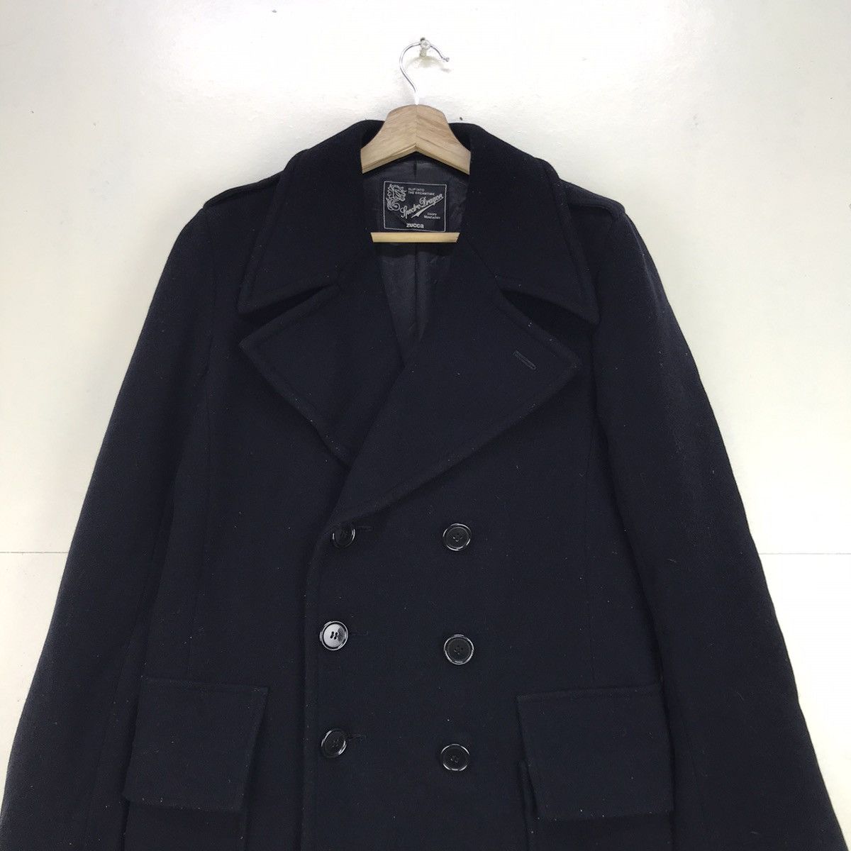 CABANE de ZUCCa × Issey Miyake Spectro Dragon Zucca Issey Miyake Wool Double Breast Coat Size US S / EU 44-46 / 1 - 4 Thumbnail