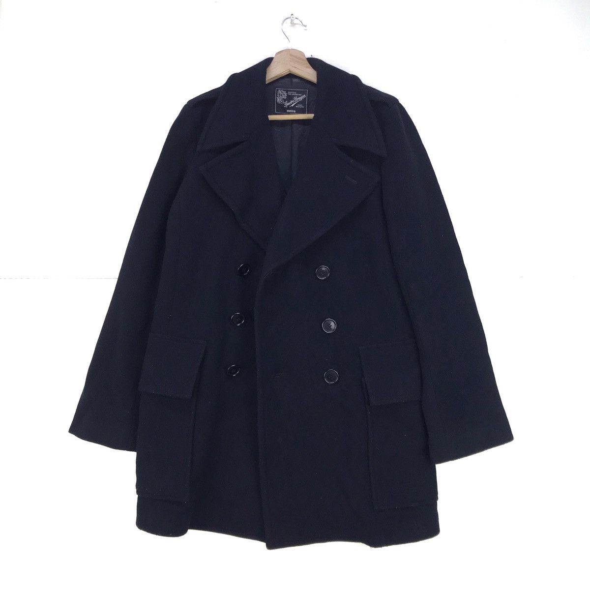 CABANE de ZUCCa × Issey Miyake Spectro Dragon Zucca Issey Miyake Wool Double Breast Coat Size US S / EU 44-46 / 1 - 1 Thumbnail