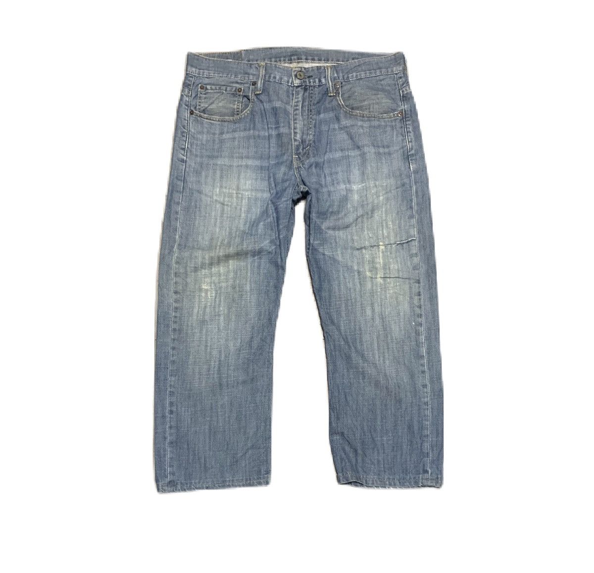image of Levis 569 Faded Blue Baggy Jeans in Blue Denim, Men's (Size 35)