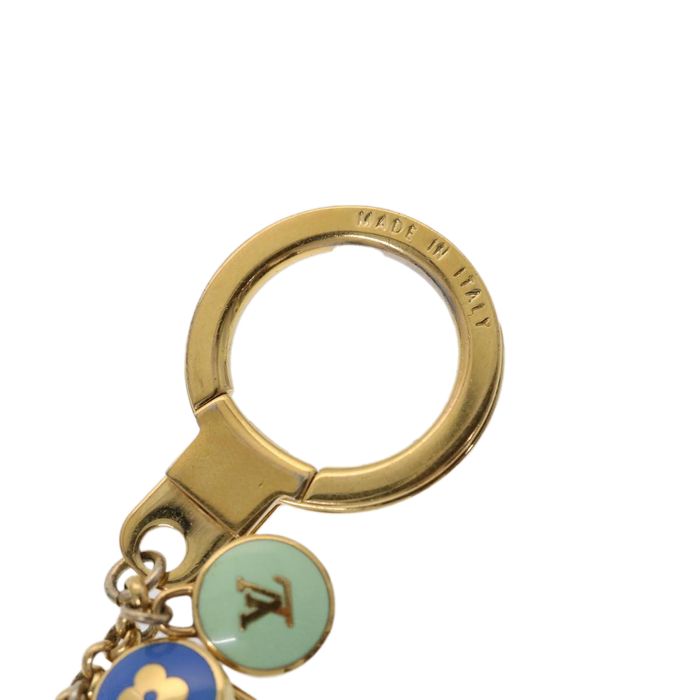 LOUIS VUITTON Key ring holder chain Bag charm AUTH metal rainbow