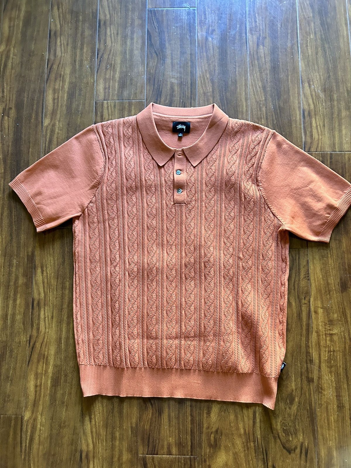 Stussy Stussy Orange Knit Polo Grailed