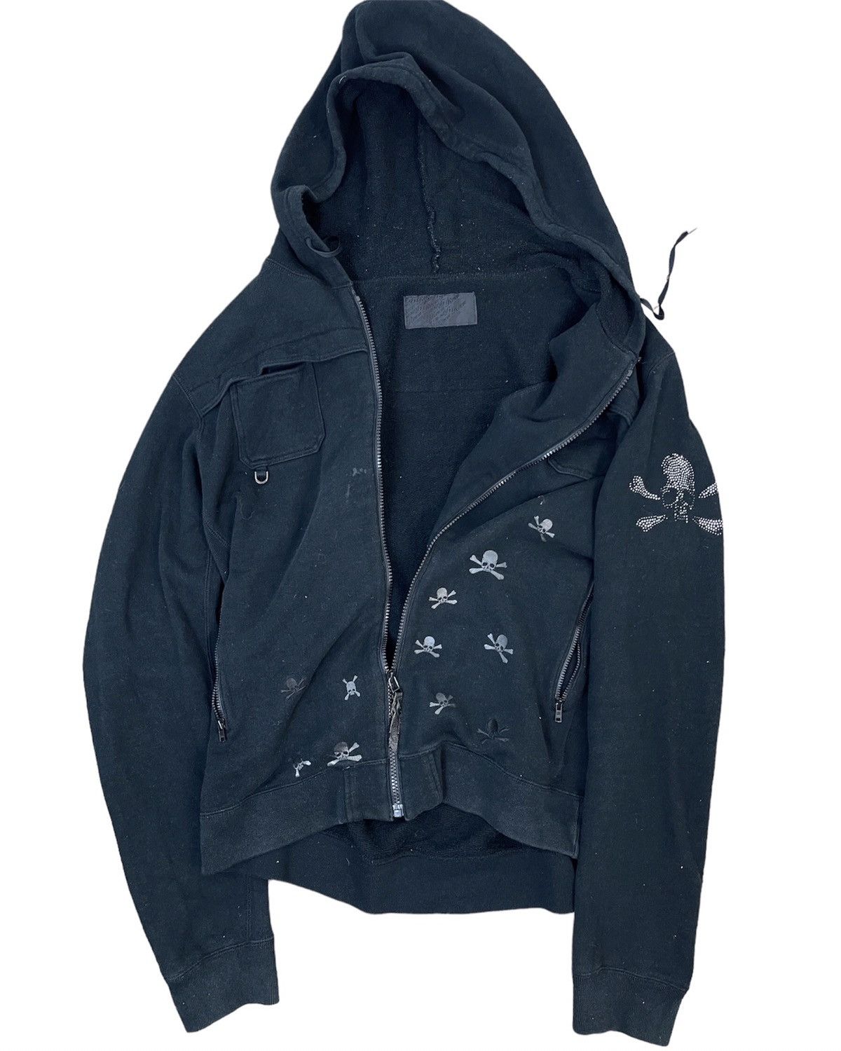 image of 20471120 x Beauty Beast Roen Japan Skull Bones Zip Hoodie in Black, Men's (Size Large)