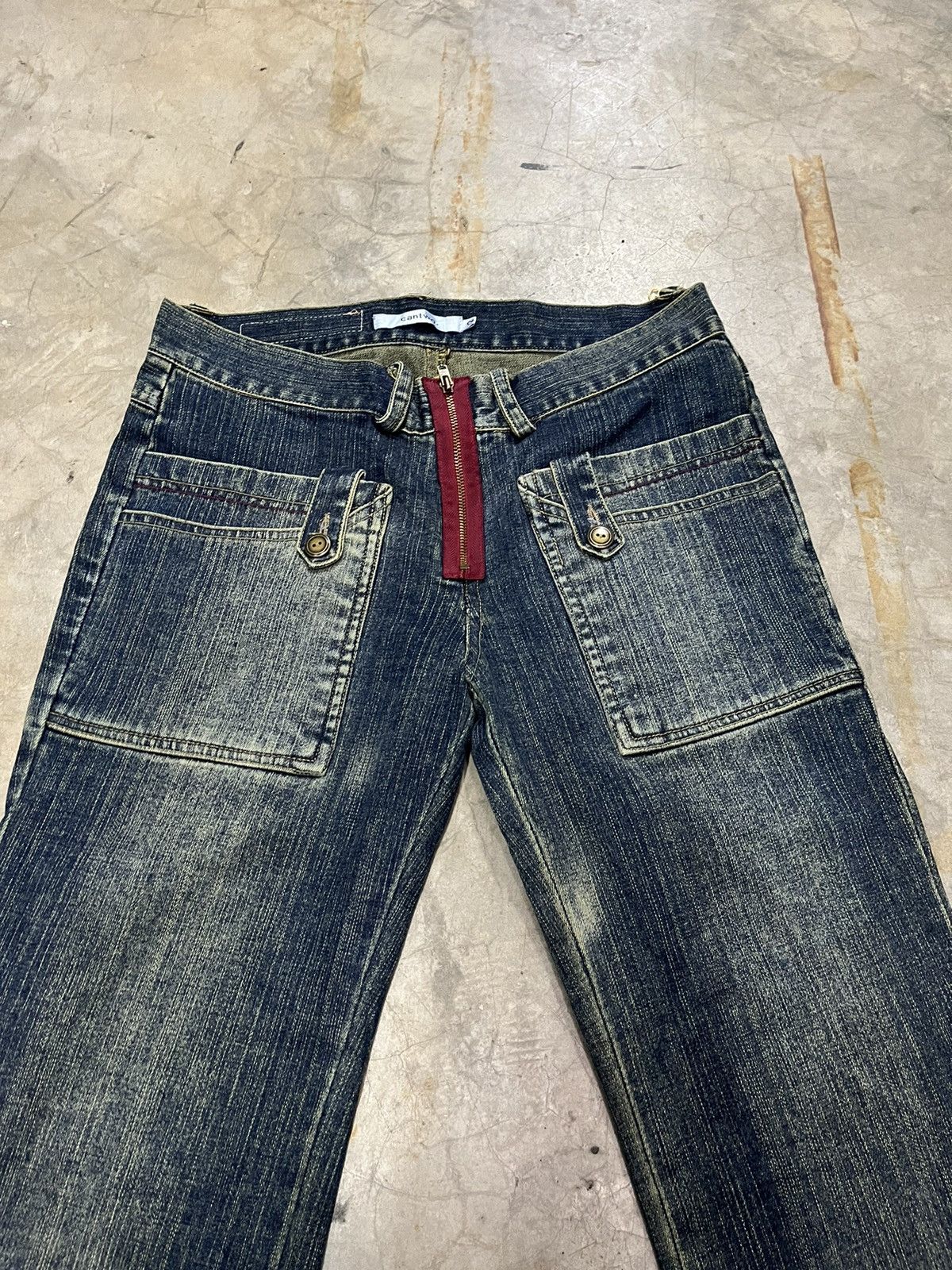 Tornado Mart Japanese cantwo flare jeans rare zipper denim low rise Size US 28 / EU 44 - 3 Thumbnail