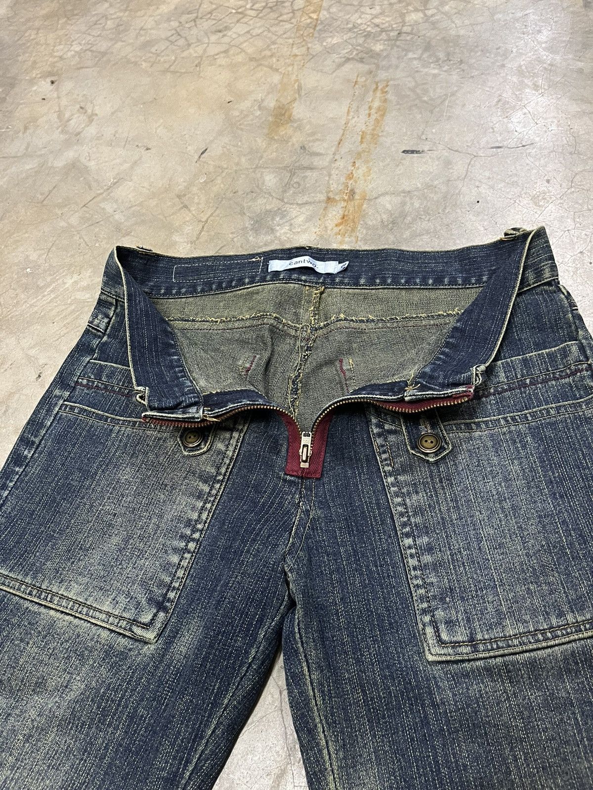 Tornado Mart Japanese cantwo flare jeans rare zipper denim low rise Size US 28 / EU 44 - 6 Thumbnail