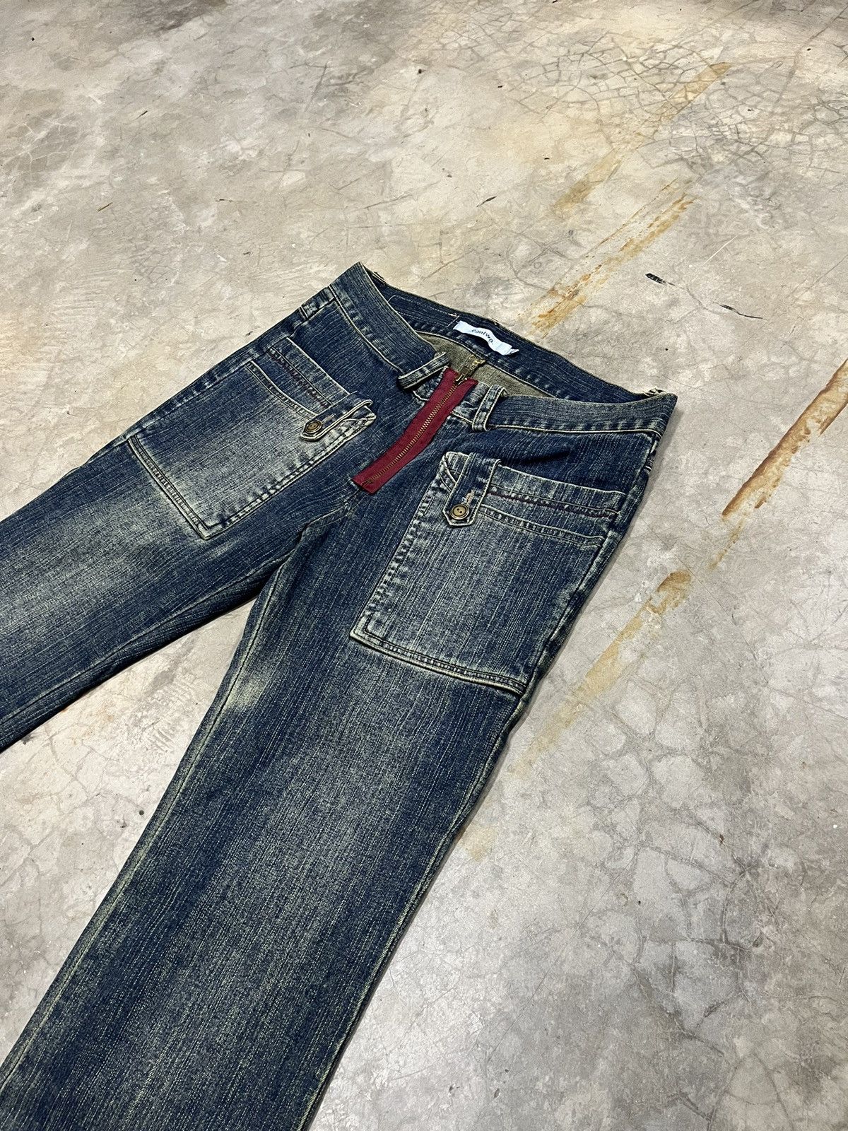 Tornado Mart Japanese cantwo flare jeans rare zipper denim low rise Size US 28 / EU 44 - 4 Thumbnail