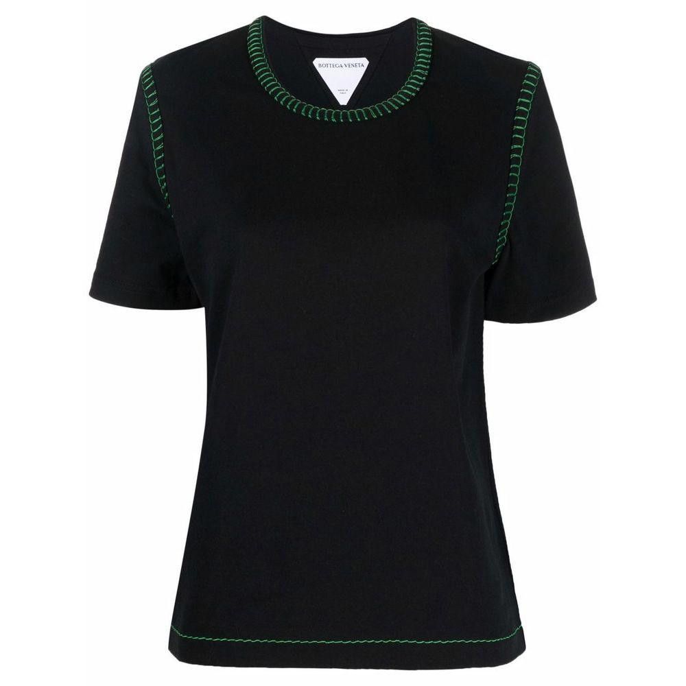 BOTTEGA VENETA LOGO BLACK T-SHIRT SIZE M