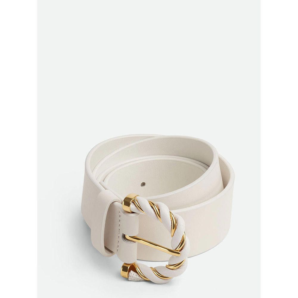 BOTTEGA VENETA WHITE WOMEN LEATHER BELT SIZE 80