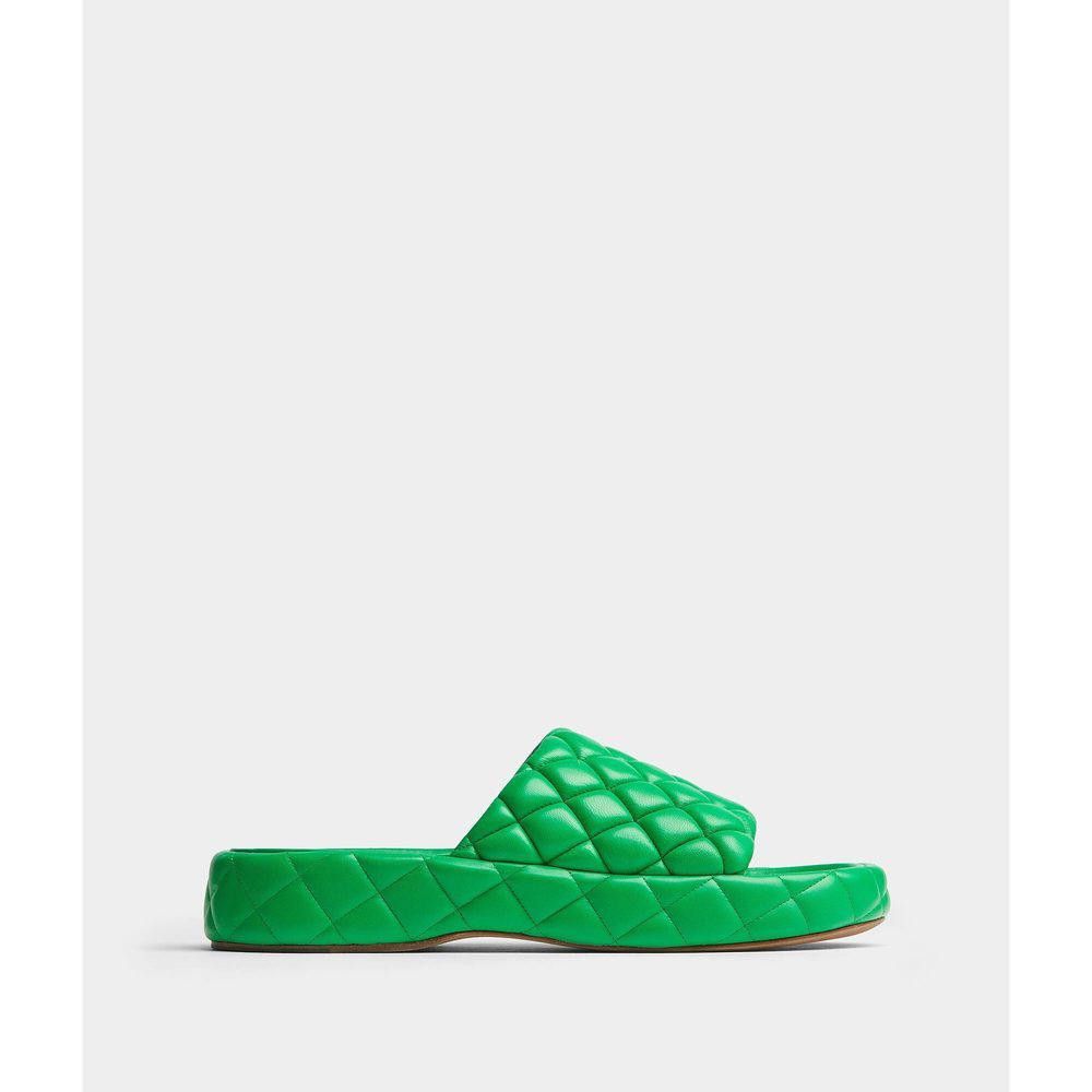 BOTTEGA VENETA LOGO WOMEN LEATHER SLIDE SANDAL SIZE 37