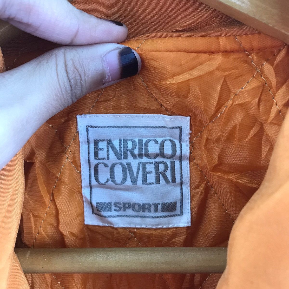 Vintage 90s ENRICO COVERI Italian Brand Orange Long Coat