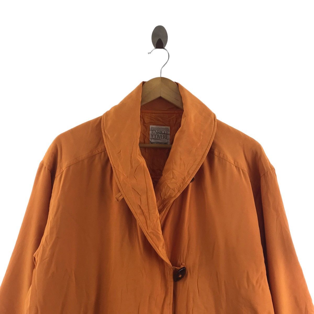 Vintage 90s ENRICO COVERI Italian Brand Orange Long Coat