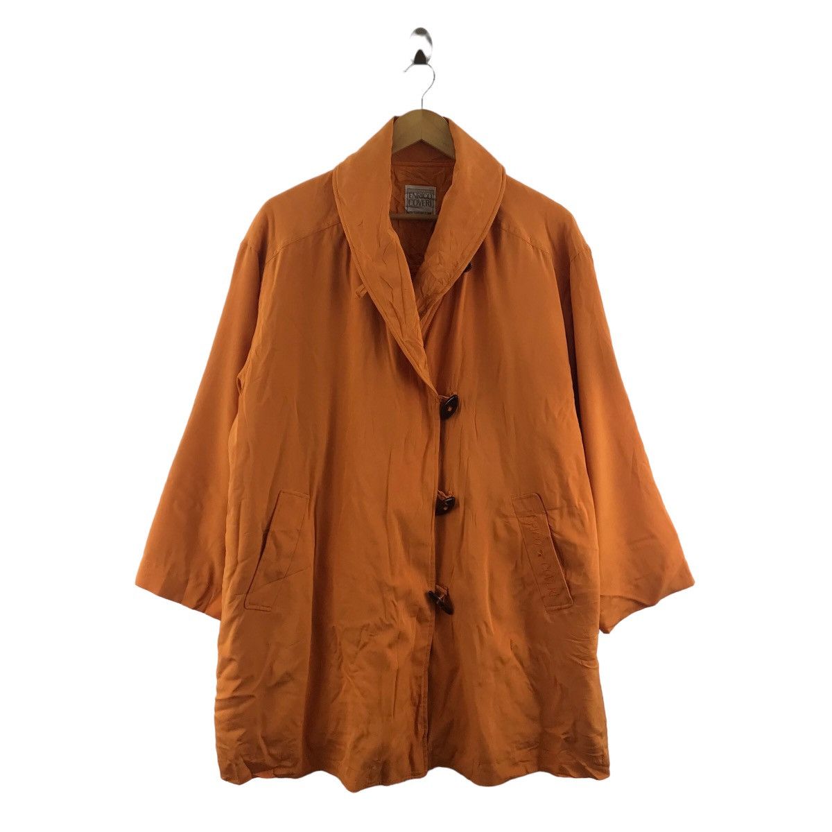 Vintage 90s ENRICO COVERI Italian Brand Orange Long Coat