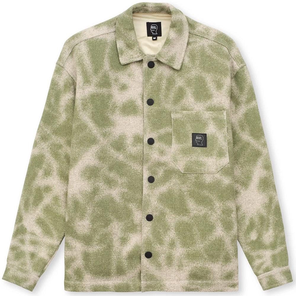 image of Brain Dead Fireworks Yarn Dyed Flannel Overshirt in Moss, Men's (Size Small)