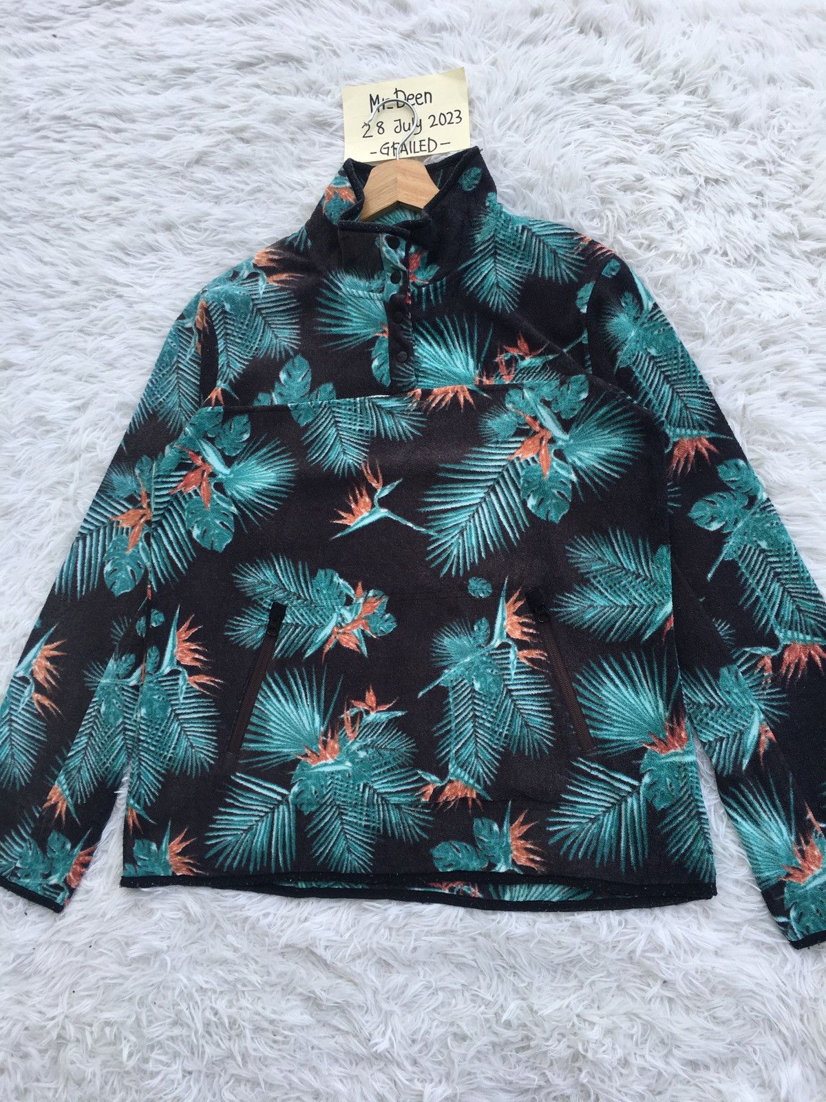 KAVU Rare KAVU Green Floral Fleece Jacket Size US M / EU 48-50 / 2 - 3 Thumbnail