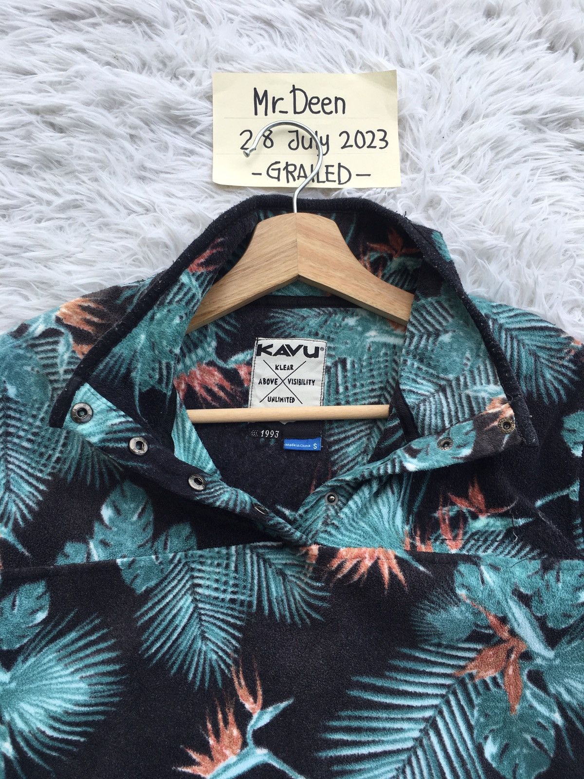 KAVU Rare KAVU Green Floral Fleece Jacket Size US M / EU 48-50 / 2 - 5 Thumbnail