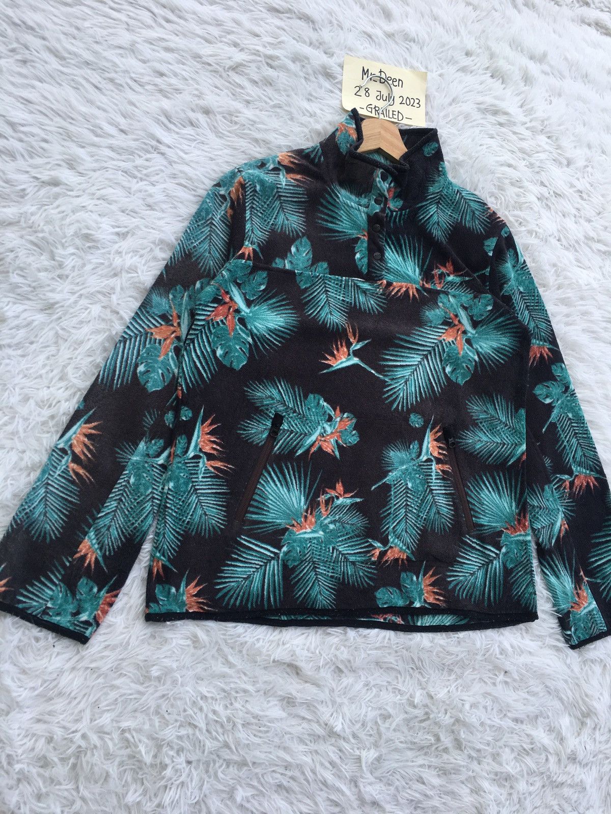 KAVU Rare KAVU Green Floral Fleece Jacket Size US M / EU 48-50 / 2 - 2 Thumbnail