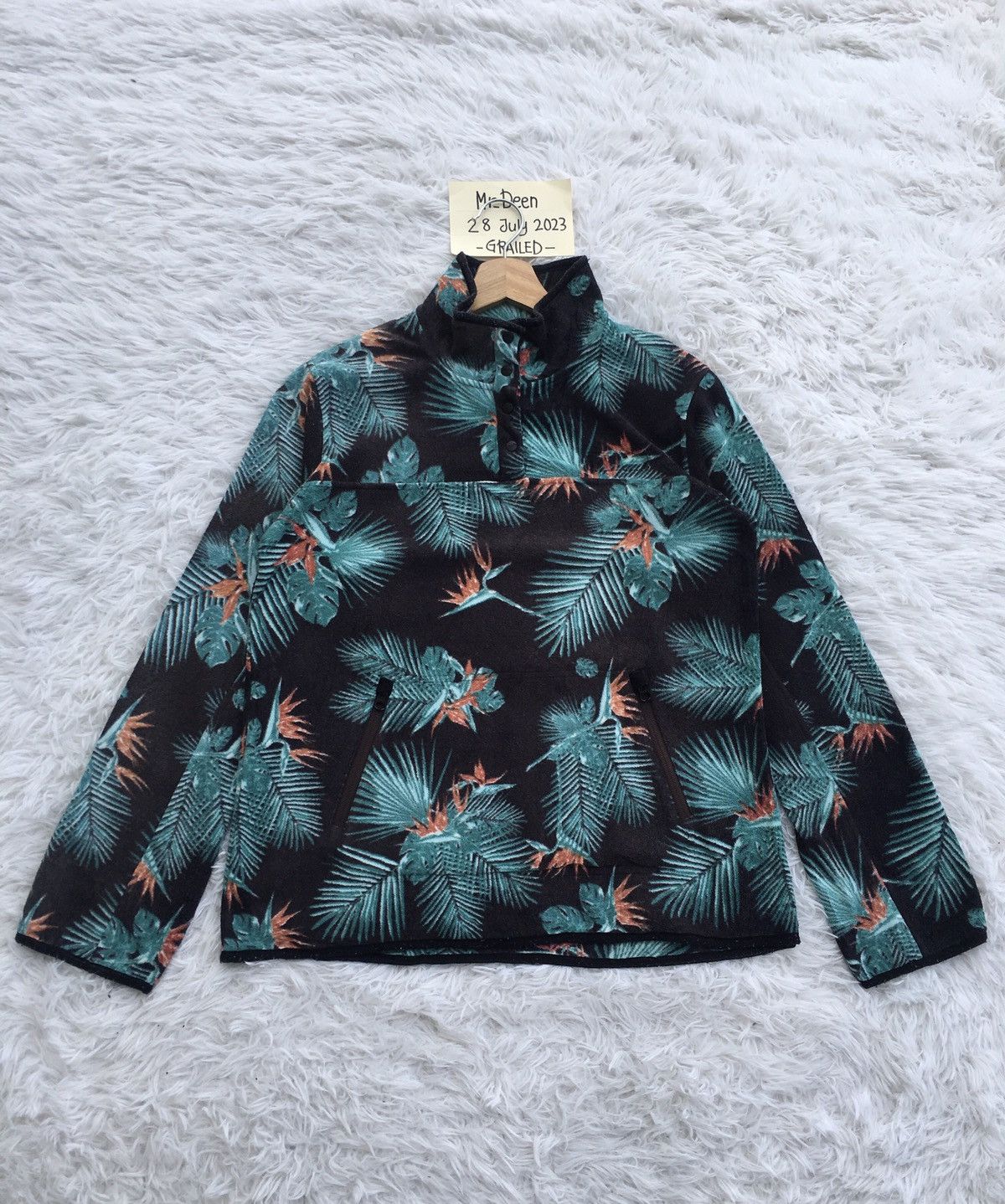 KAVU Rare KAVU Green Floral Fleece Jacket Size US M / EU 48-50 / 2 - 1 Thumbnail