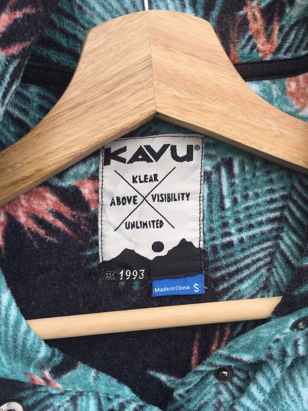 KAVU Rare KAVU Green Floral Fleece Jacket Size US M / EU 48-50 / 2 - 6 Thumbnail