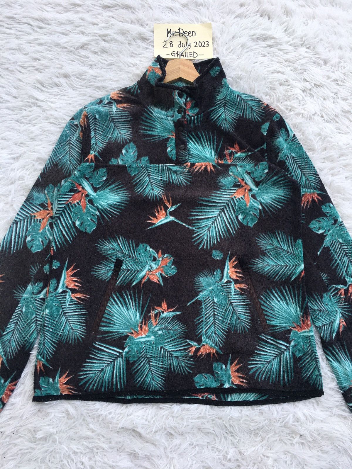 KAVU Rare KAVU Green Floral Fleece Jacket Size US M / EU 48-50 / 2 - 4 Thumbnail