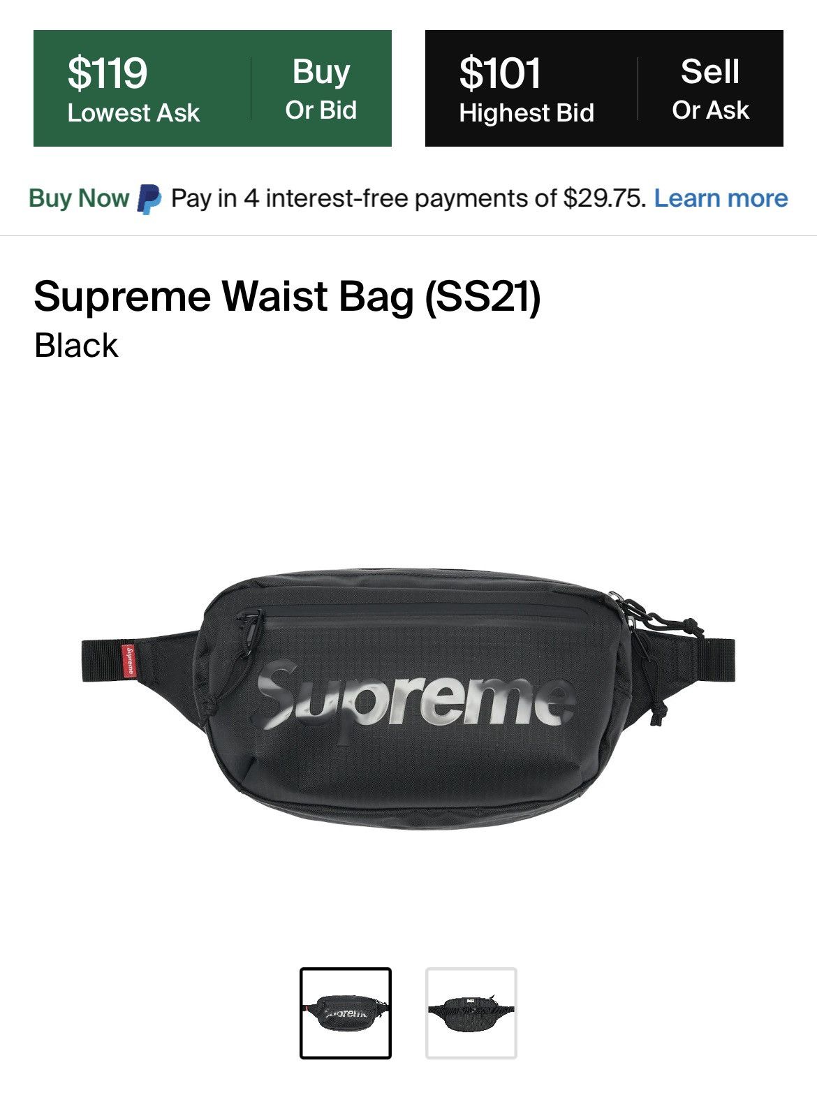 All Brand Shop - Supreme waist bag ss21 4,990฿ Black (1)