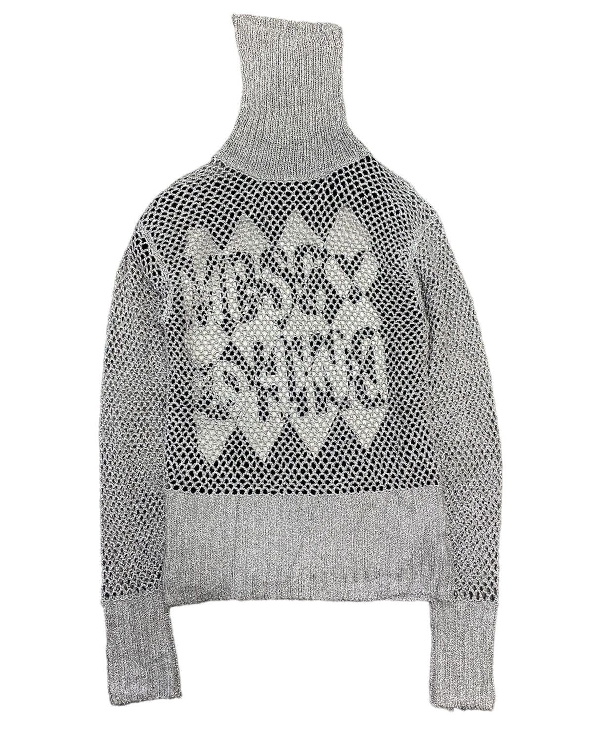 90s MK open mesh Knit silver glamour