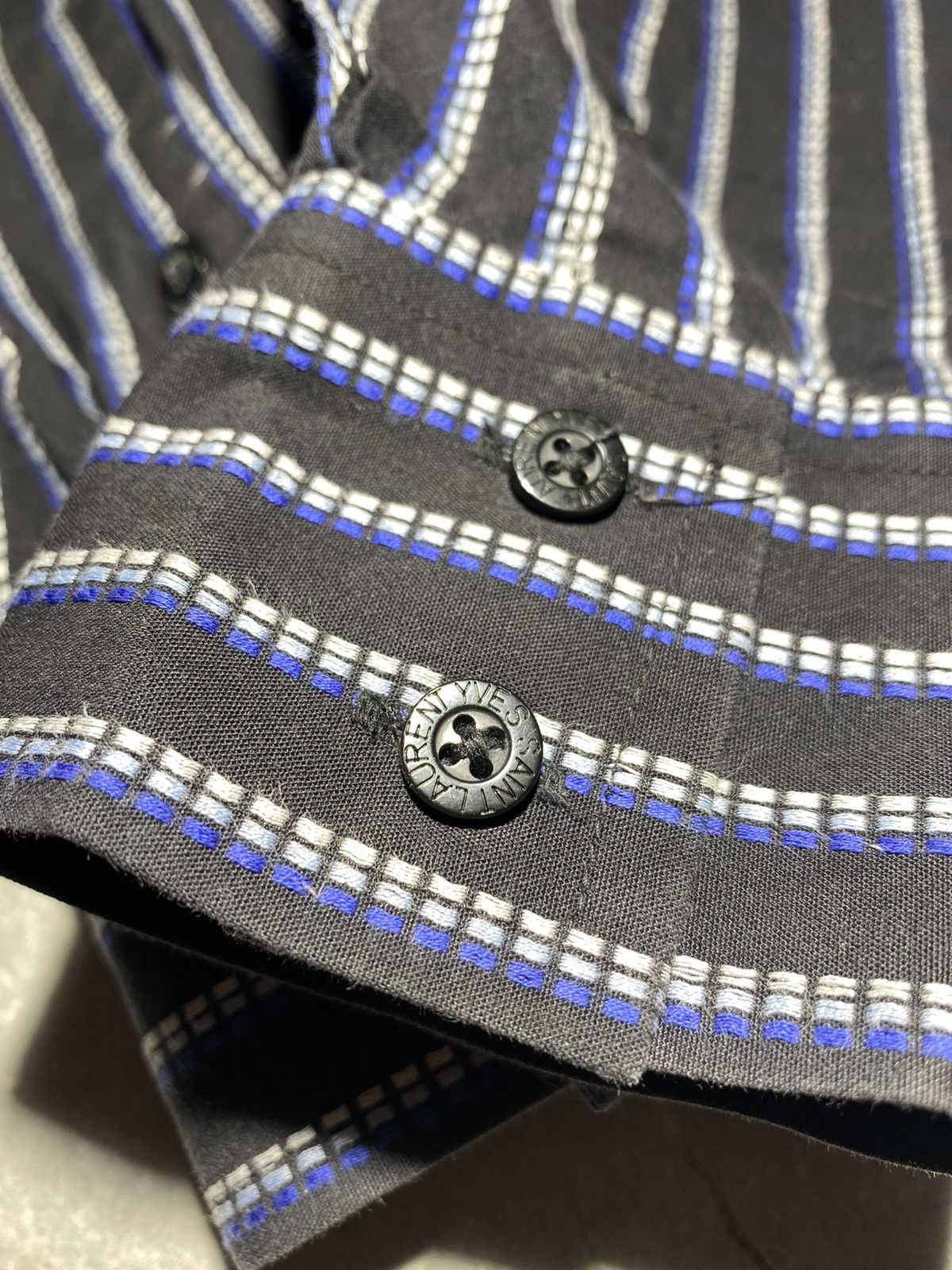 Vintage × Yves Saint Laurent Yves Saint Laurent Vintage Striped Shirt Long Sleeve Size US M / EU 48-50 / 2 - 6 Thumbnail